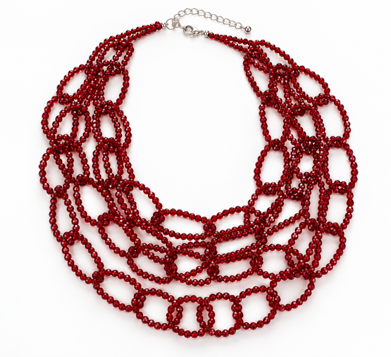 Aranya Red Crystal Statement Necklace