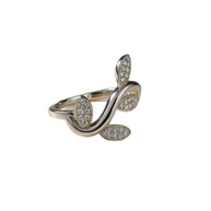 Delicate pave leaf ring