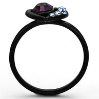 Vera - Black Heart crystal ring