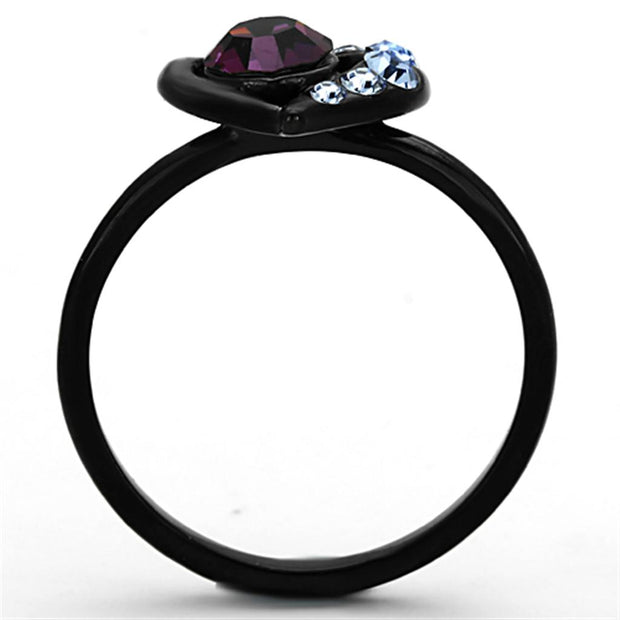 Vera - Black Heart crystal ring
