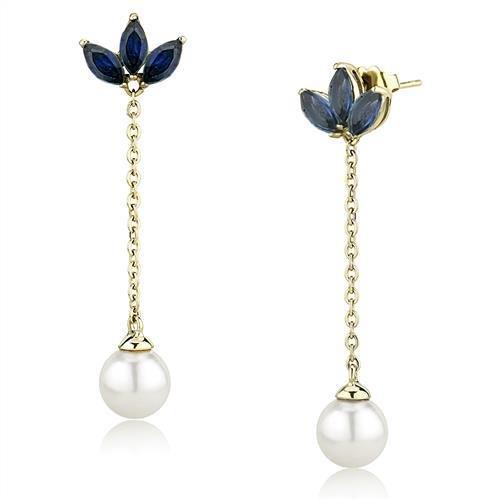 Blue crystal and pearl drops
