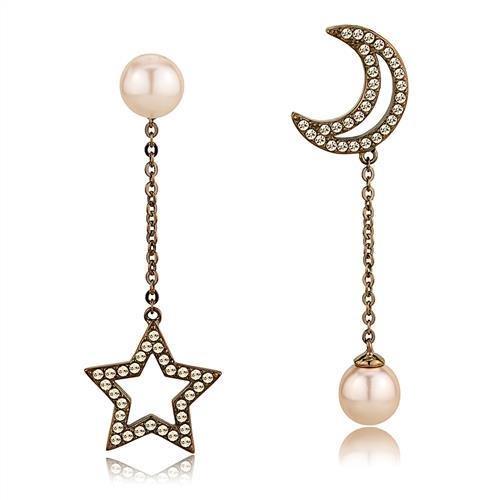 Moon and stars drop earrings