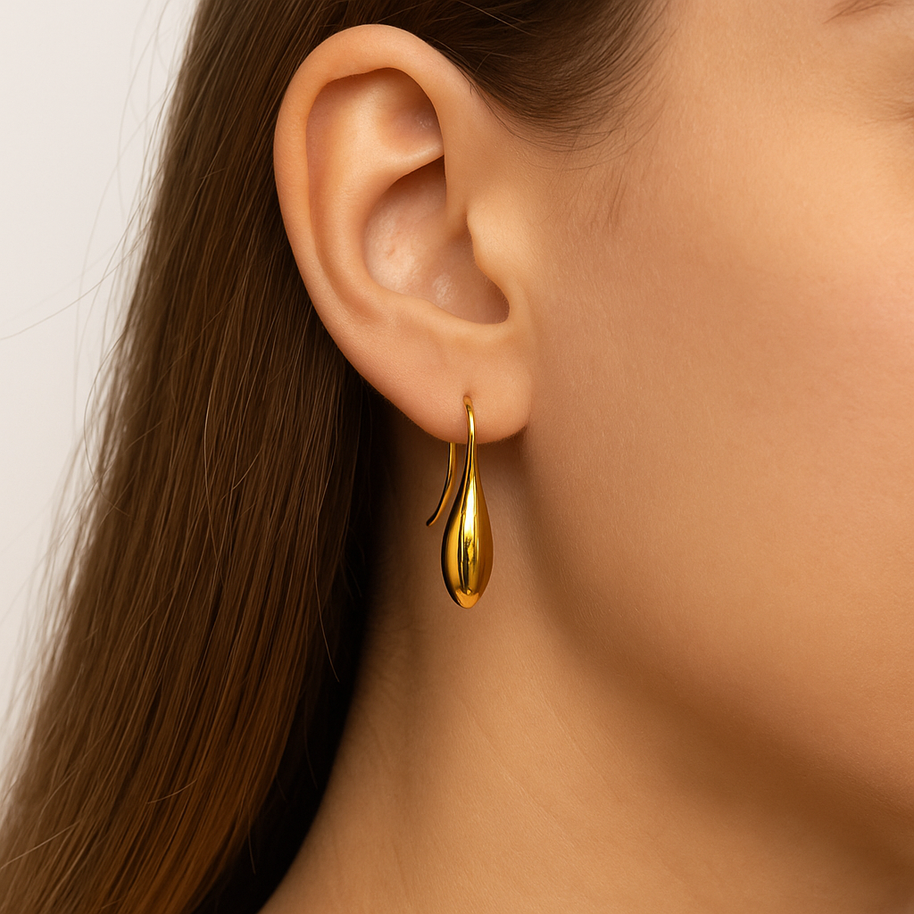 Isla Gold-Plated Sterling Silver Sculpted Teardrop Earrings